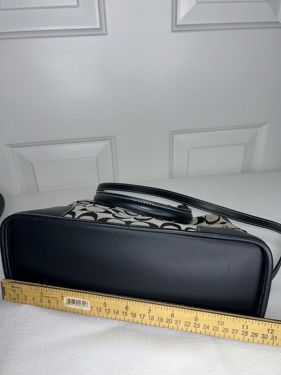 Coach Vintage Black Satchel with Leather Trim and Chrome Hardware - Picture 13 of 16